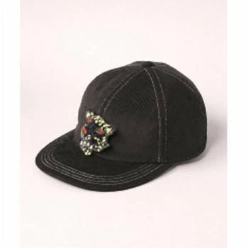 CA4LA | Woven Baseball Hat With Cheetah Patch In Black,商家Premium Outlets,价格¥1136