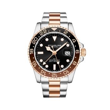 Stuhrling | Men's Rose Gold, Silver Tone Stainless Steel Bracelet Watch 42mm商品图片,