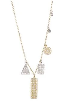 ADORNIA | Gold Plated Sterling Silver Multi Shaped Pavé Swarovski Crystal Accented Pendant Necklace 独家减免邮费