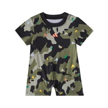 Adidas | Baby Boys Short Sleeve Camouflage Printed Cotton Romper 5.9折, 独家减免邮费
