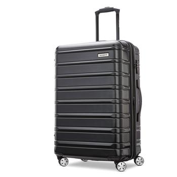 商品Samsonite Omni 2 Hardside Expandable Luggage with Spinner Wheels, Checked-Medium 24-Inch, Midnight Black图片