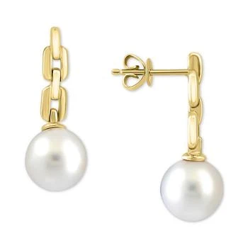 Effy | EFFY® Cultured Freshwater Pearl (10mm) Chain Link Drop Earrings in 14k Gold 7.9折×额外8折, 独家减免邮费, 额外八折