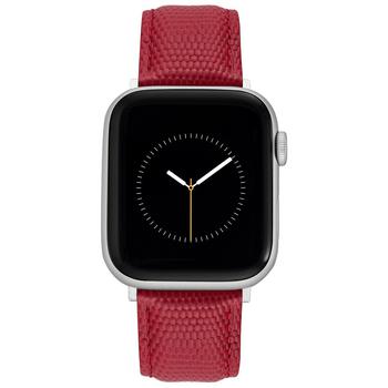 商品WITHit | Red Genuine Leather Strap with Silver-Tone Stainless Steel Lugs for 38mm, 40mm, 41mm Apple Watch,商家Macy's,价格¥287图片