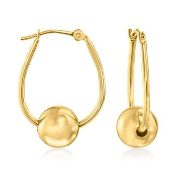 Ross-Simons | Ross-Simons 14kt Yellow Gold Bead Hoop Earrings,商家Premium Outlets,价格¥1099