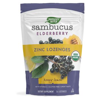 Nature's Way | Sambucus Elderberry Zinc Lozenges商品图片,第2件5折, 满$40享8.5折, 满折, 满免