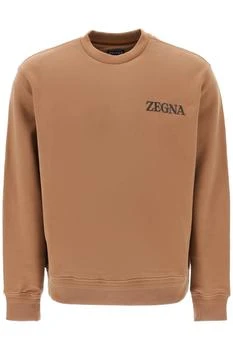 Zegna | CREW-NECK SWEATSHIRT WITH FLOCKED LOGO 6.4折