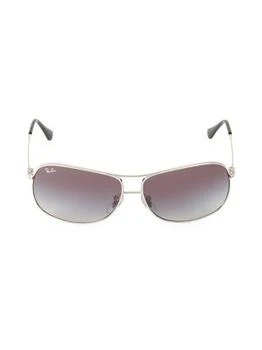 推荐RB3267 64MM Square Wrap Aviator Sunglasses商品