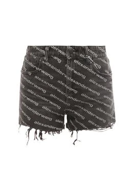 Alexander Wang | Cotton shorts with all-over logo print 5.2折×额外9折x额外9.5折, 额外九折, 额外九五折