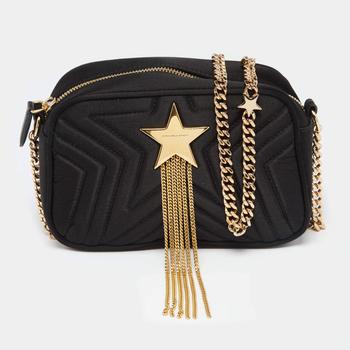 推荐Stella McCartney Black Satin Stella Star Camera Crossbody Bag商品