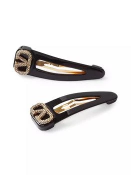 Valentino | VLogo Signature Metal and Resin Hair Clips,商家Saks Fifth Avenue,价格¥4426