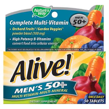 Nature's Way | Alive! Men's 50+  Once Daily Multi-Vitamin Tablets商品图片,满$80享8折, 满$40享8.5折, 满折