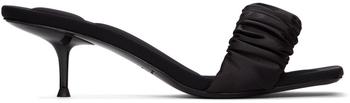 alexander wang鞋真假, Alexander Wang | Black Scrunchie Jessie Heeled Sandals商品图片 