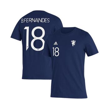 亚历山大王联名阿迪达斯, Adidas | Men's Bruno Fernandes Navy Manchester United Name and Number Amplifier T-shirt商品图片 