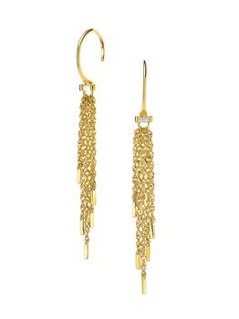商品14K Yellow Gold Fringe Wire Drop Earrings图片