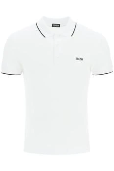 推荐Zegna logoed cotton polo shirt商品