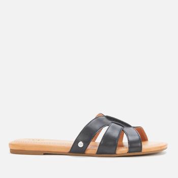 ugg凉鞋, UGG | UGG Women's Teague Leather Mule Sandals - Black商品图片 7折