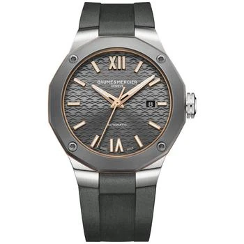 推荐Men's Swiss Automatic Riviera Dark Gray Rubber Strap Watch 42mm商品