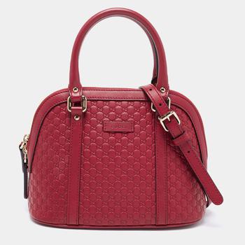 [二手商品] Gucci | Gucci Red Microguccissima Leather Mini Dome Bag商品图片,8.1折, 满1件减$100, 满减