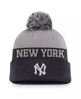 NIKE | Men's Navy New York Yankees Rewind Peak Cuffed Knit Hat with Pom,商家Macy's,价格¥240