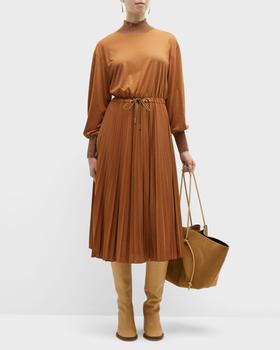 Marella, Marella | Burda Pleated Mock-Neck Jersey Midi Dress商品图片 