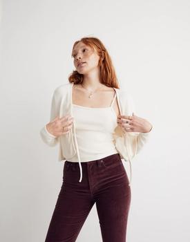 Madewell | Brushed Rib Tie-Front Cardigan商品图片,6.9折×额外8折, 额外八折