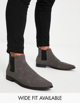 商品ASOS | ASOS DESIGN chelsea boots in grey faux suede,商家ASOS,价格¥215图片