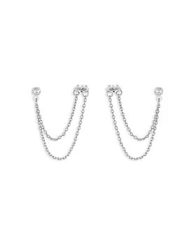 Ettika Jewelry | Chain & Crystal Double Piercing Earrings,商家Bloomingdale's,价格¥225