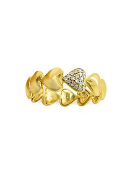 商品14K Yellow Gold & 0.07 TCW Diamond Puffy Heart Ring图片