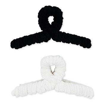 推荐2-Pc. Black & White Faux-Fur Hair Claw Clip Set, Created for Macy's商品
