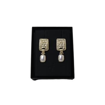 Chanel | Chanel Square Coin with Pearl Earring Gold商品图片,