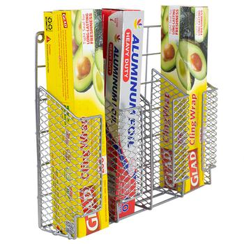 商品Home Basics | Home Basics Over the Cabinet Vinyl Coated Steel Wrap Organizer, Silver,商家Premium Outlets,价格¥140图片