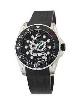 推荐Diver Gucci Dive 45MM Stainless Steel King Snake Dial with Rubber Strap商品