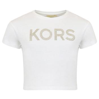 Michael Kors | White Short Sleeve Cropped Logo T Shirt商品图片,4折×额外9折, 额外九折