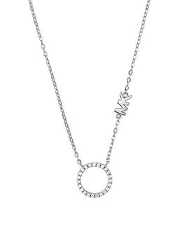 Michael Kors | Sterling Silver & Cubic Zirconia Circle Pendant Necklace商品图片,