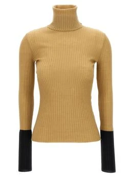 推荐Contrasting Detail Ribbed Sweater Sweater, Cardigans Beige商品