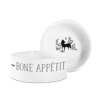 商品Fringe Studio | Fringe Medium Stoneware Bone Appetit Pet Bowl,商家Macy's,价格¥76图片