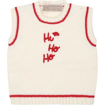 LA STUPENDERIA | White Vest Sweater For Baby Boy With Writing,商家Italist,价格¥1204