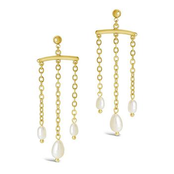 Sterling Forever | Women's Chains and Pearls Chandelier Drop Earrings商品图片,