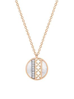 商品Birks | Dare To Dream 18K Rose Gold, Mother-of-Pearl, & 0.43 TCW Diamond Pendant Necklace,商家Saks Fifth Avenue,价格¥21115图片