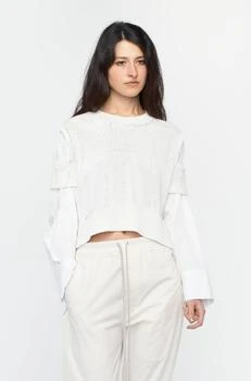 推荐Y'S YOHJI YAMAMOTO White Shirt Collar Pullover商品