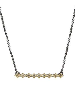 商品Armenta | Old World 18K Gold, Sterling Silver & Diamond Crivelli Bar Necklace,商家Saks Fifth Avenue,价格¥6384图片