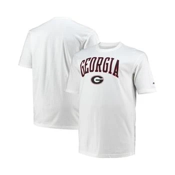 CHAMPION | Men's White Georgia Bulldogs Big and Tall Arch Over Wordmark T-shirt 