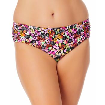 California Waves | California Waves Trendy Plus Size Ditsy-Print Side-Tab Bikini Bottoms, Created for Macy's商品图片,4折