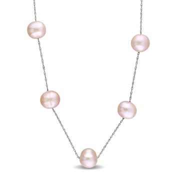 商品Amour | 7 - 8 Mm Pink Cultured Freshwater Pearl Tin Cup Necklace On 10K White Gold,商家Jomashop,价格¥532图片