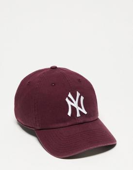 商品47 Brand | 47 Clean Up MLB NY Yankees unisex baseball cap in burgundy with garment wash,商家ASOS,价格¥165图片