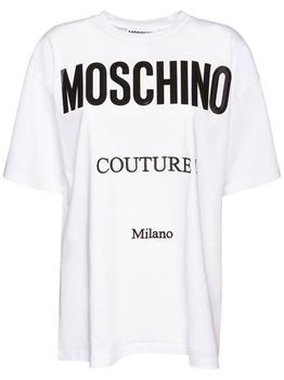 Moschino | Logo Cotton Jersey Oversized T-shirt商品图片,额外8折, 额外八折