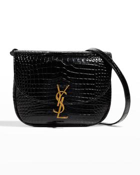 Yves Saint Laurent | Kaia Medium YSL Croc-Embossed Satchel Bag商品图片,
