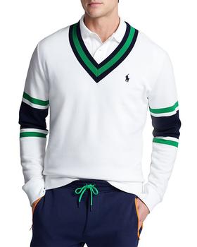 推荐US Open Fleece Color Blocked Regular Fit V Neck Sweatshirt商品