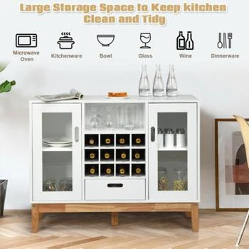 Hivvago | Wood Wine Storage Cabinet Sideboard Console Buffet Server-White,商家Premium Outlets,价格¥1176