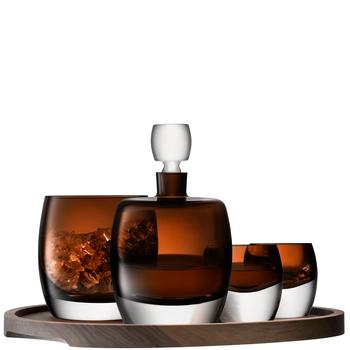 商品LSA International | Whisky club connoisseur set & walnut-cork serving tray peat brown *,商家Harvey Nichols,价格¥3531图片